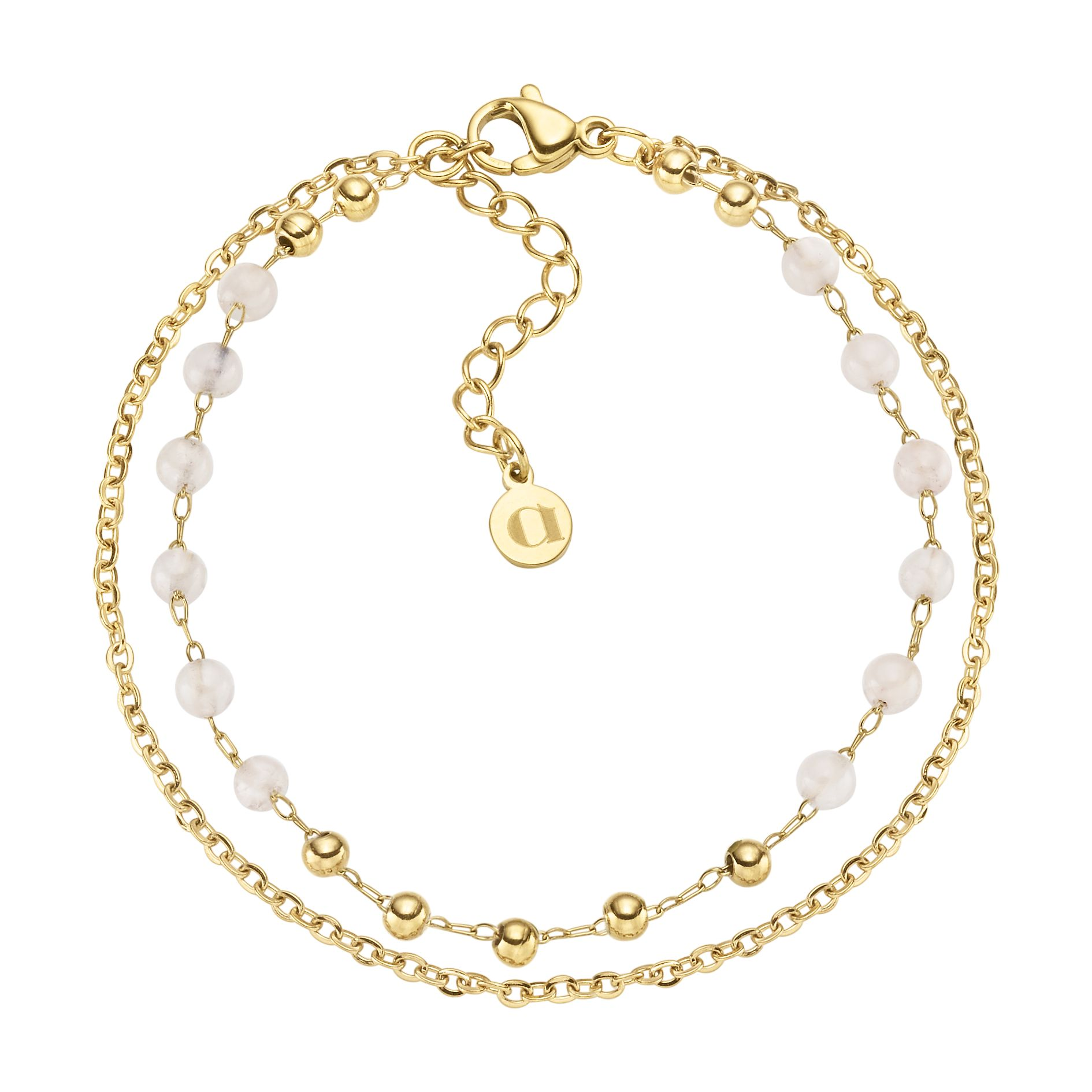 Arhms Stål Armbånd Lysgrå Sten Forg 9110439a