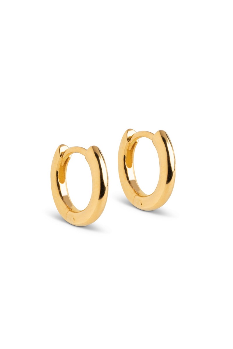 Enamel - øreringe - Hoops Chunky Classic 8 Mm - Gold