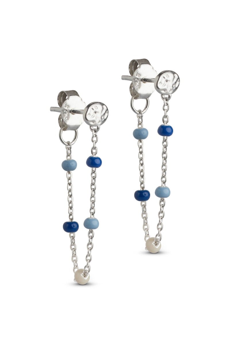 Enamel - øreringe - Earring Lola - 30x5 - Marine