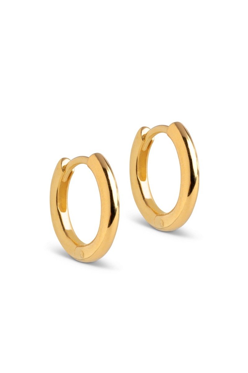 Enamel - øreringe - Hoops Chunky Classic 10 Mm - Gold