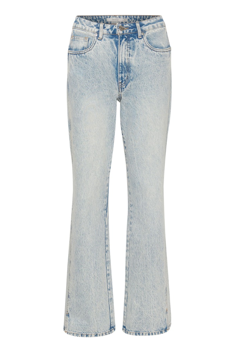 Gestuz - Jeans - Acidagz Hw Straight Jeans - Light Blue Acid Wash