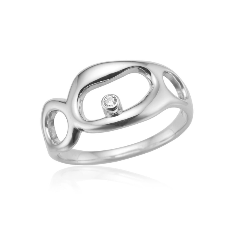 Ring I Sølv Med Zirkonia - 63