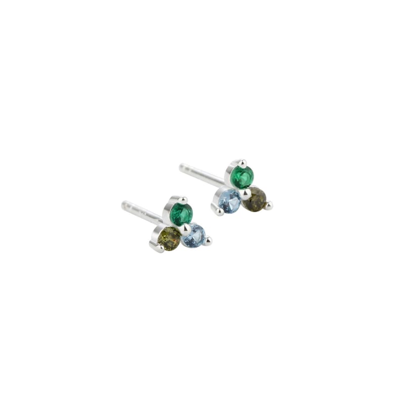 Gunnva Green Earstud Silver