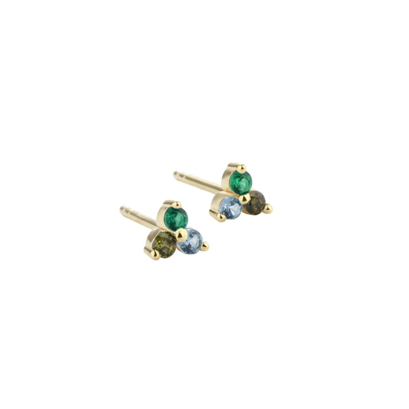 Gunnva Green Earstud Golden