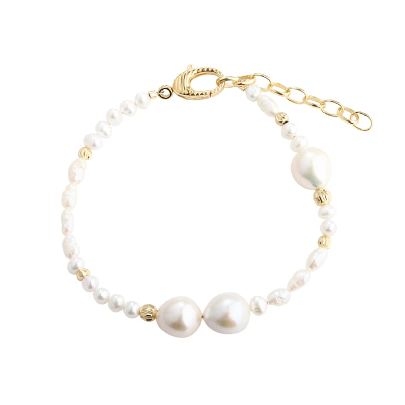 Line Pearl Bracelet  Golden