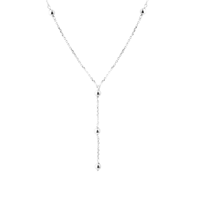 Lunella Ball Y-necklace  Silver