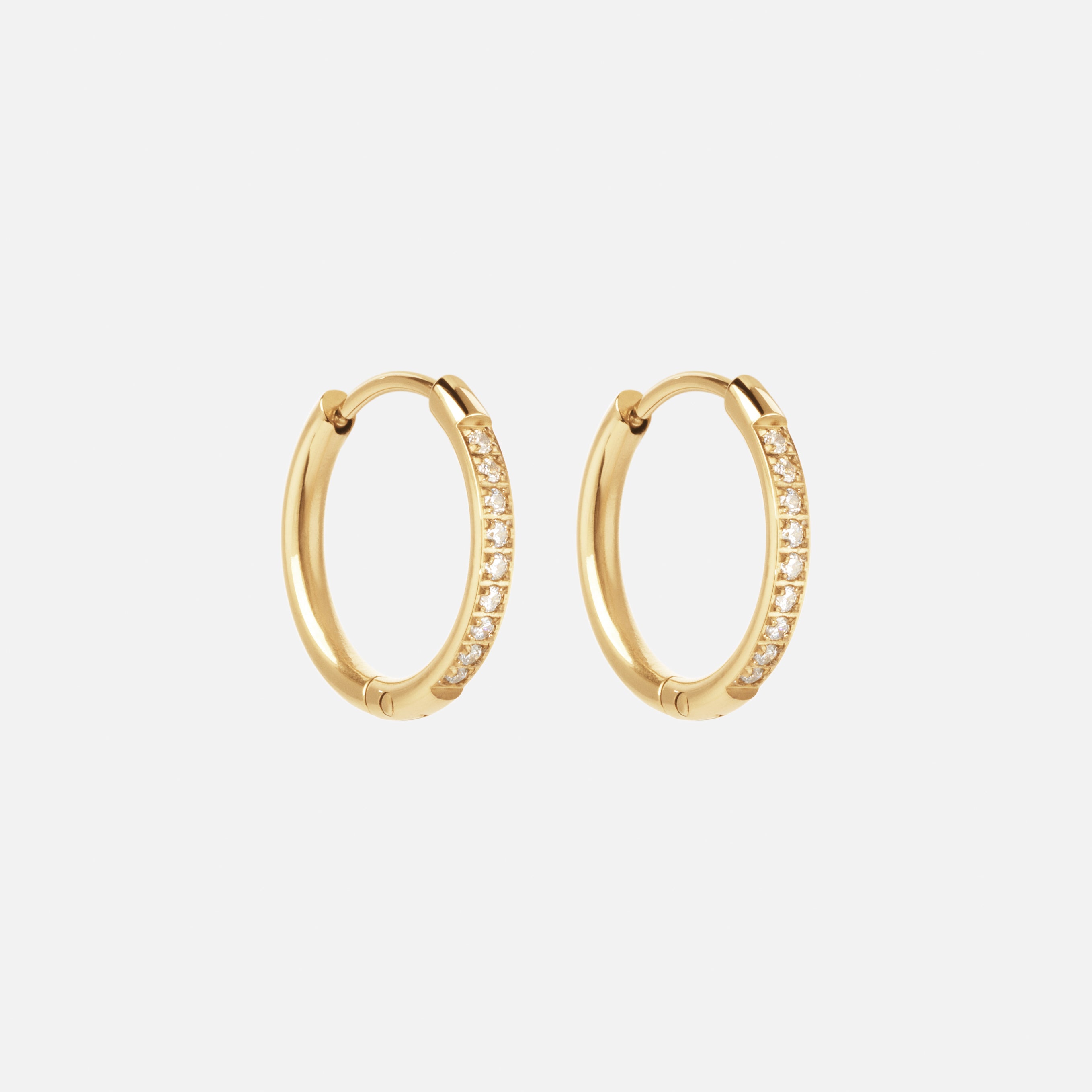 Zircon øreringe 18k Guldbelagt 16mm