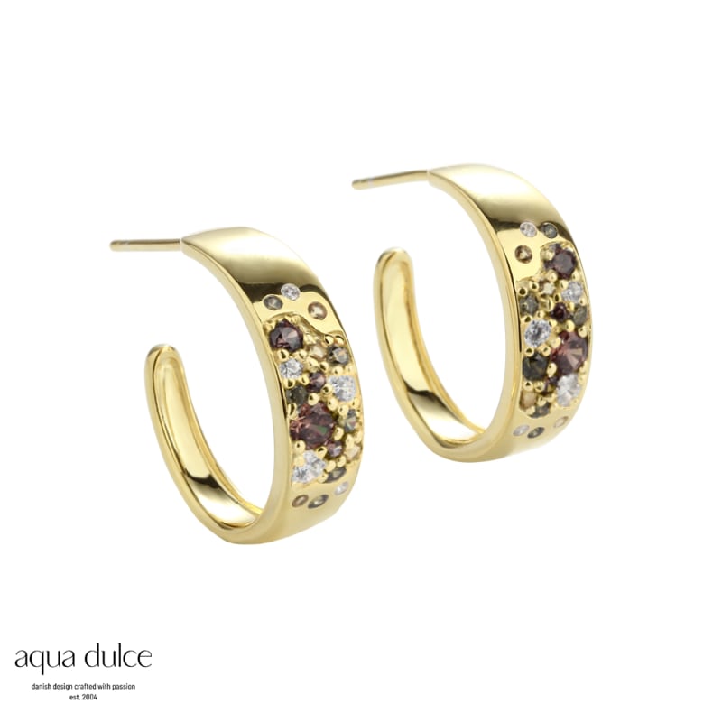 Olive Stardust Hoop 20 Mm Golden