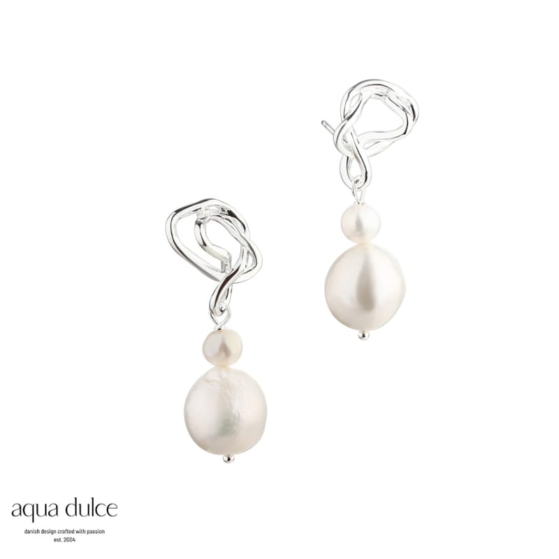 Curly Pearl Earstud Silver
