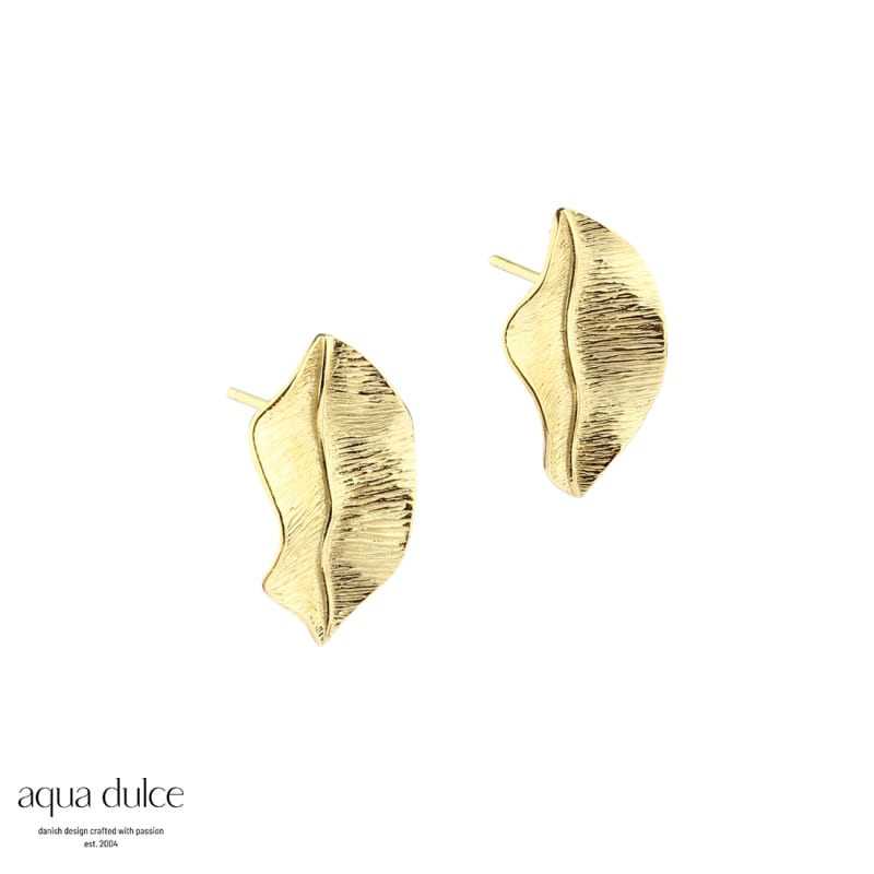 Cherry Leaf Big Earstud  Golden