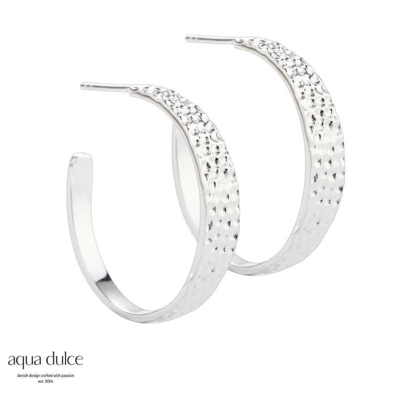 Big Ruffle Hoop 30 Mm Silver
