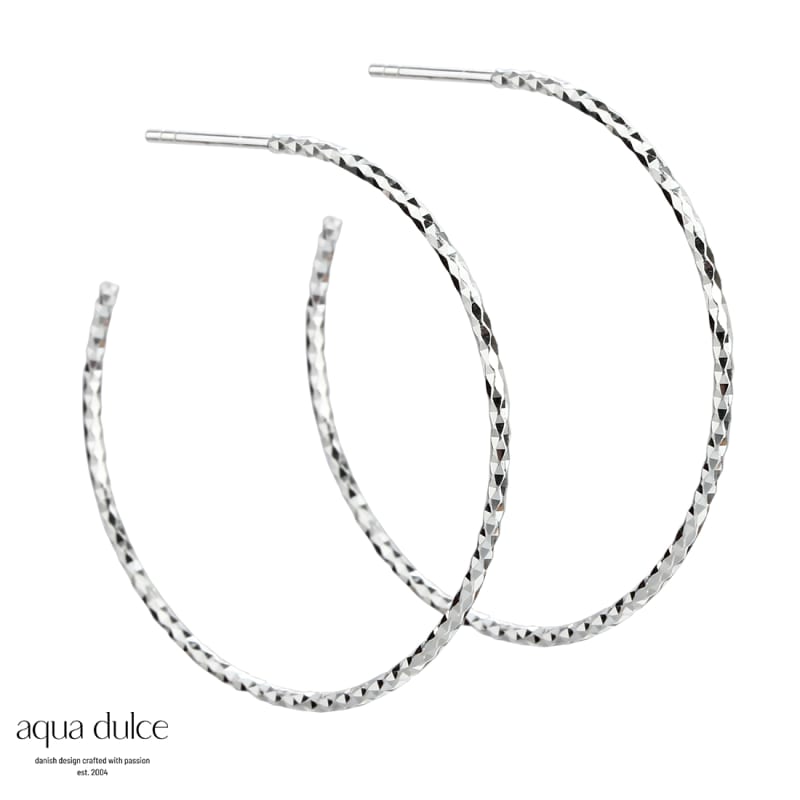 Diamond Cut Hoop 35 Mm Silver