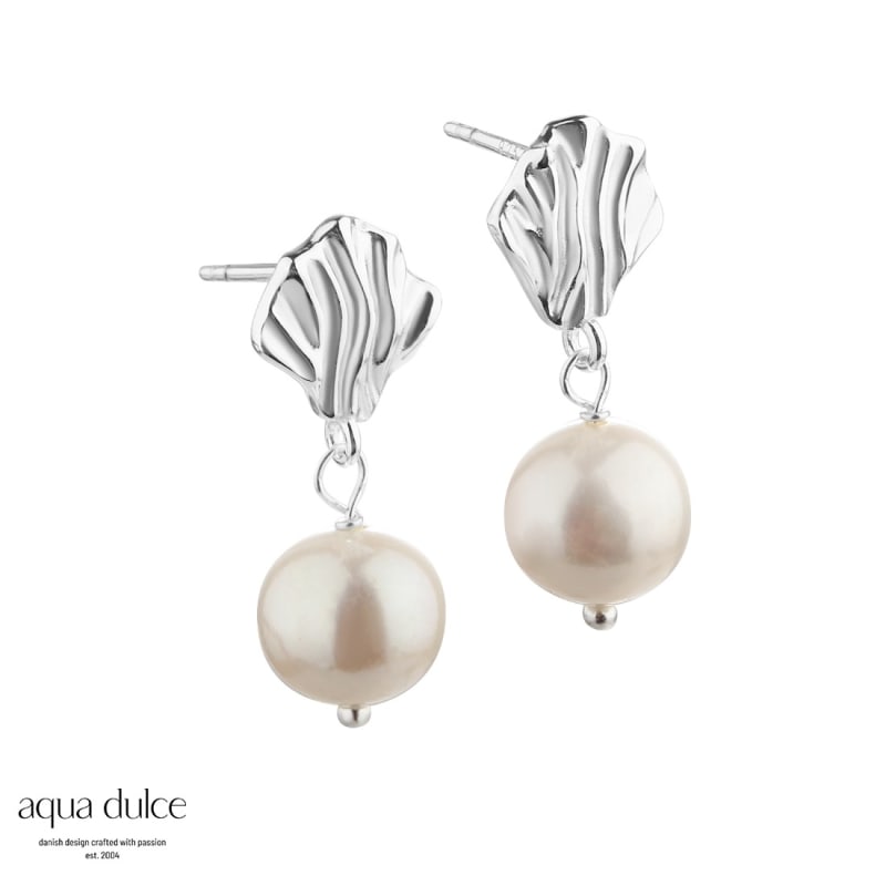 Hulda Pearl Earstud  Silver