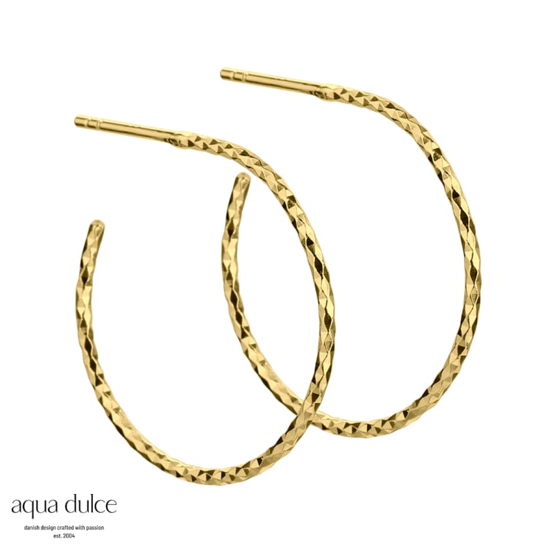 Diamond Cut Hoop 25 Mm Golden