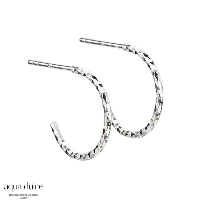 Diamond Cut Hoop 15 Mm Silver