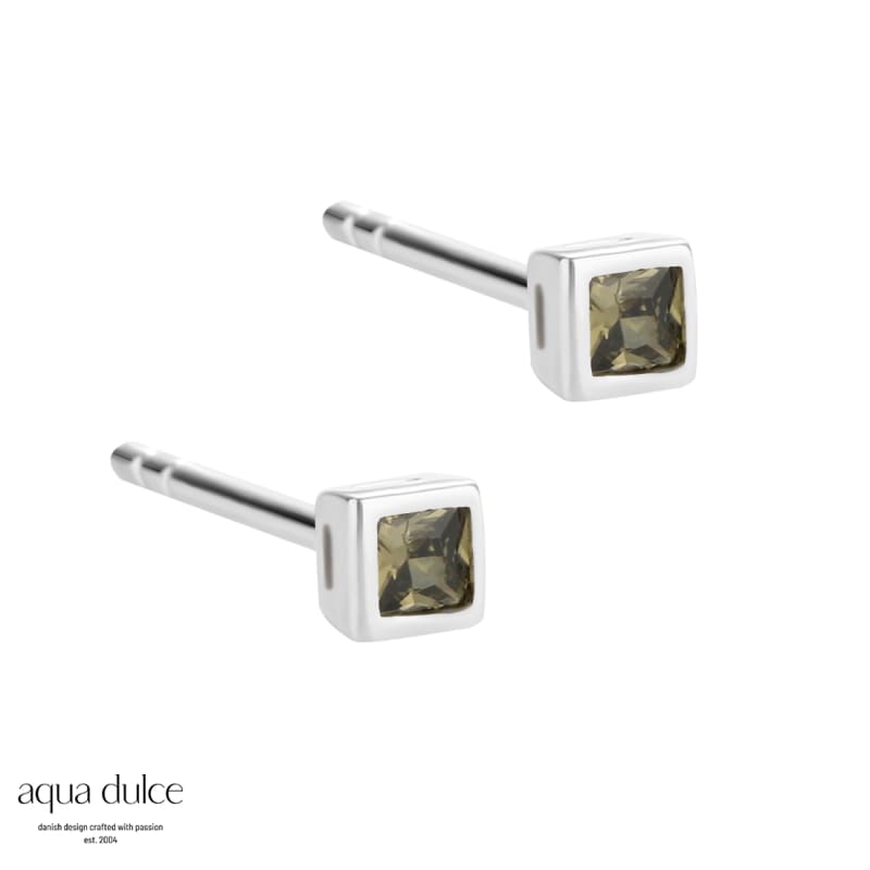 Olive Square Earstud Silver
