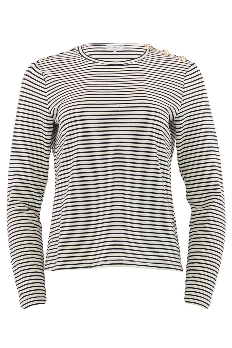 Continue - Bluse - Daimi - Whiteblack Stripe