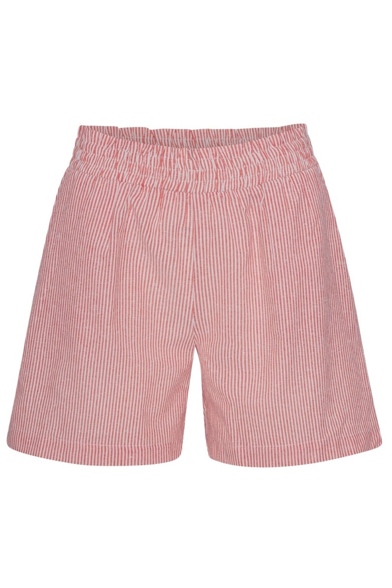 Continue - Shorts - Lis Shorts Stripe - Red Stripe