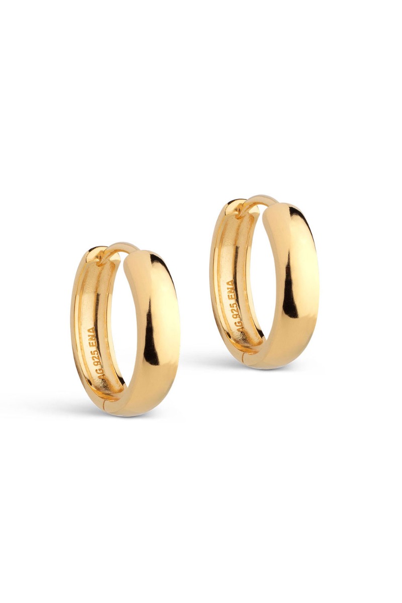 Enamel - øreringe - Hoops Classic Wide 20 Mm - Gold