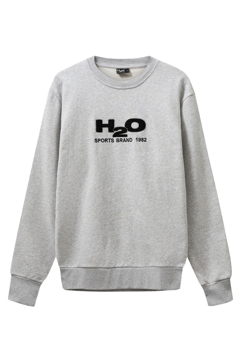 H2o - Sweatshirt - Logo Sweat Oneck - Lt Grey Melblack