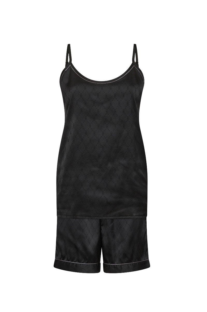 Hype The Detail - Nattøj - Satin Short Set - Sort