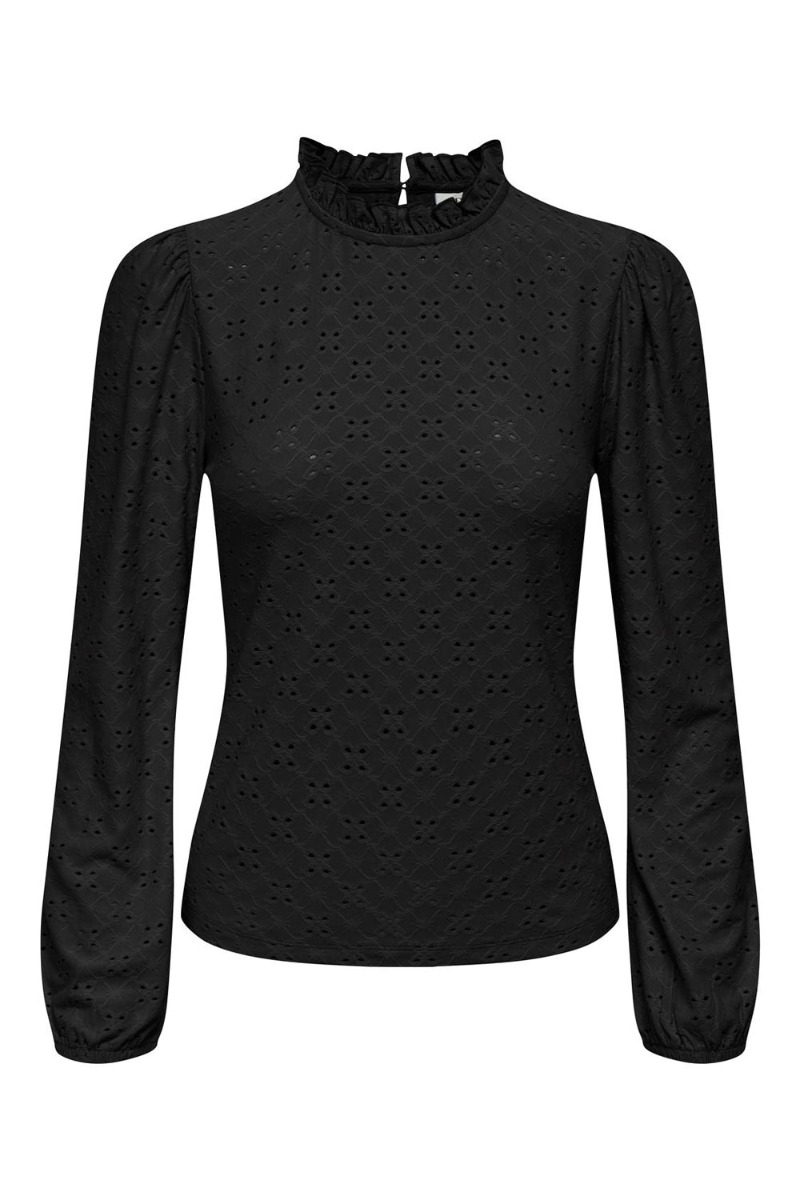 Jdy - Bluse - Cathinka Ls Frill Top - Black