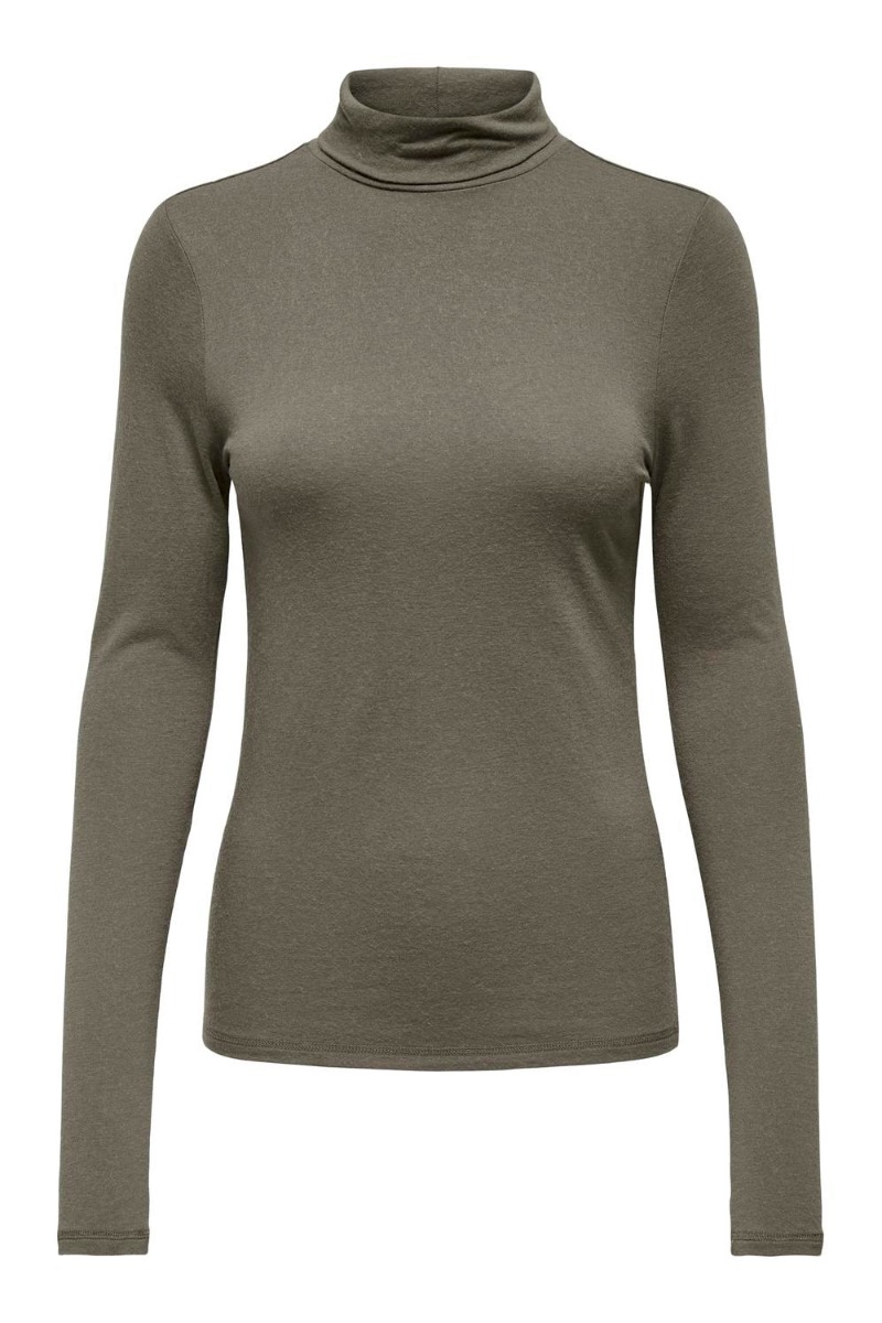 Jdy - Bluse - Jdy Suma Woolblend Ls Rollneck Top Jrs - Walnut
