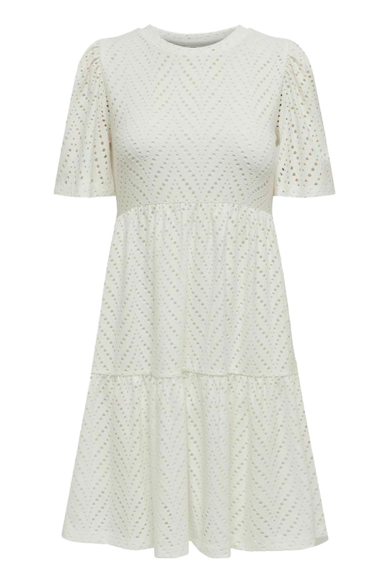 Jdy - Kjole - Jdy Carla Cathinka Ss Dress - Cloud Dancer