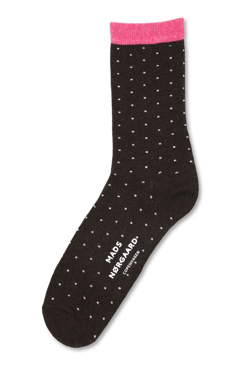 Mads Nørgaard - Stømper - Sock Pair Ana Mix - Blue Stripeblack Coffee Dot