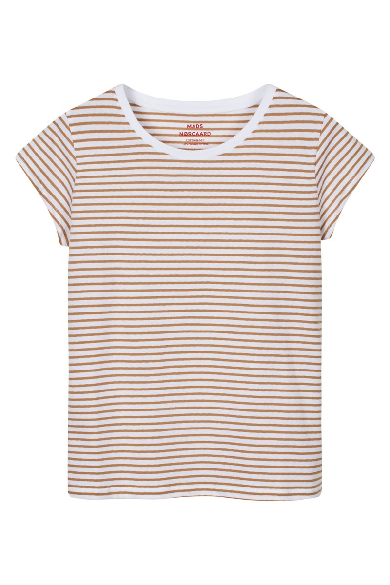 Mads Nørgaard - T-shirt - Organic Jersey Stripe Teasy Tee Fav - Brilliant Whitetigers Eye