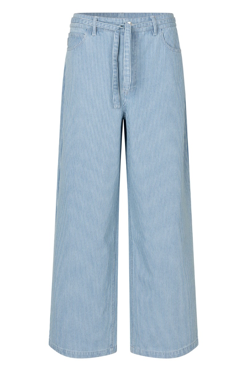 Modstr?m - Bukser - Isoldemd Pants - Soft Blue Stripe