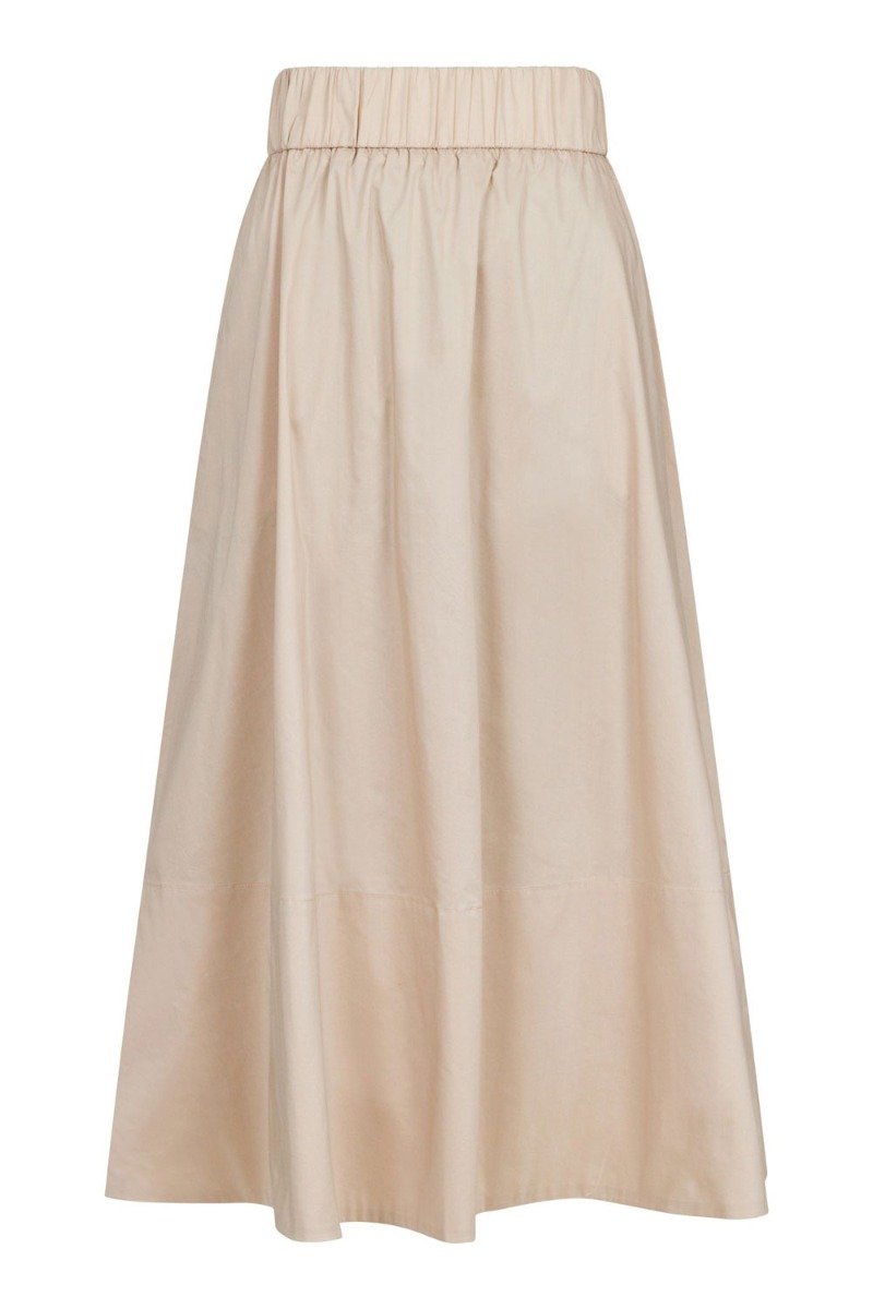 Neo Noir - Nederdel - Yara Poplin Skirt - Dark Sand