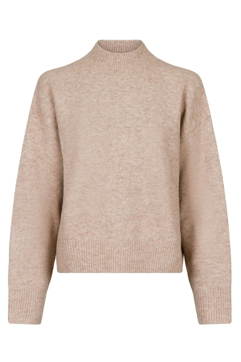Neo Noir - Strik - Paulina Knit Blouse - Sand Melange