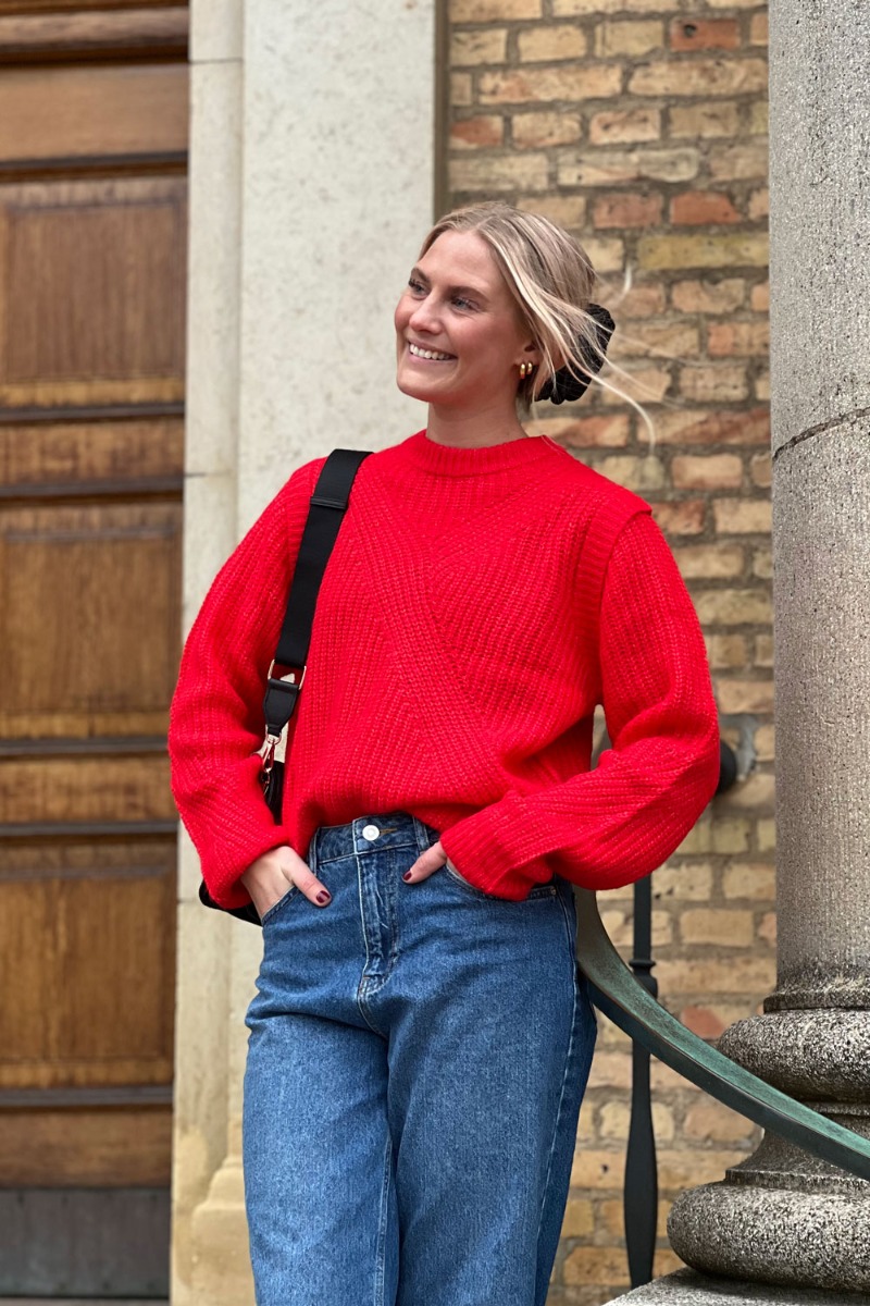 Noella - Strik - Gerry Blouse - Red Obs Fjernlagervare - 2-3 Hverdages Ekstra Levering