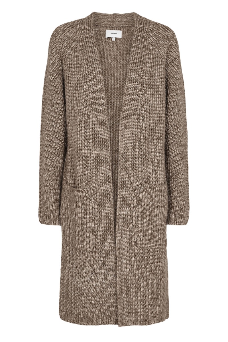 N?mph - Strik - Nuzindi Long Cardigan - Fossil Melange