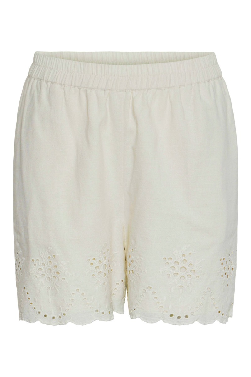 Pieces - Shorts - Pc Almina Mw Embroidery Shorts - Birch