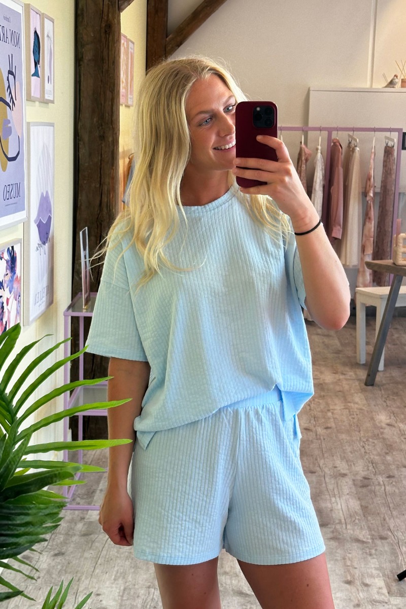 Pieces - Shorts - Pc Brecca Hw Shorts - Nantucket Breeze