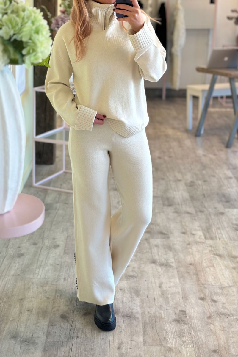 Yas - Bukser - Yasfonny Hw Knit Pants S - Birch