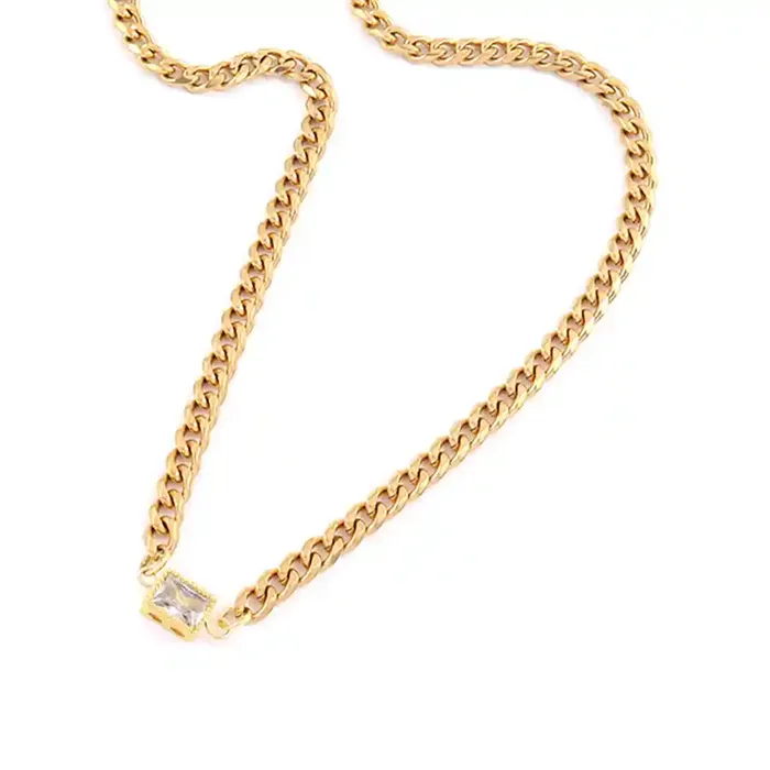 Eksklusivt Golden Cz Halskæde til Mænd - Luksusdesign