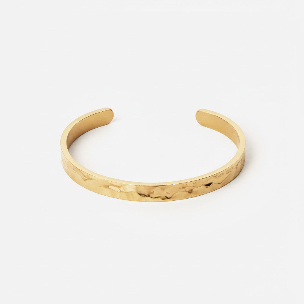 Hammered Bangle 18k Guldbelagt - Eksklusivt Smykke Tilbud