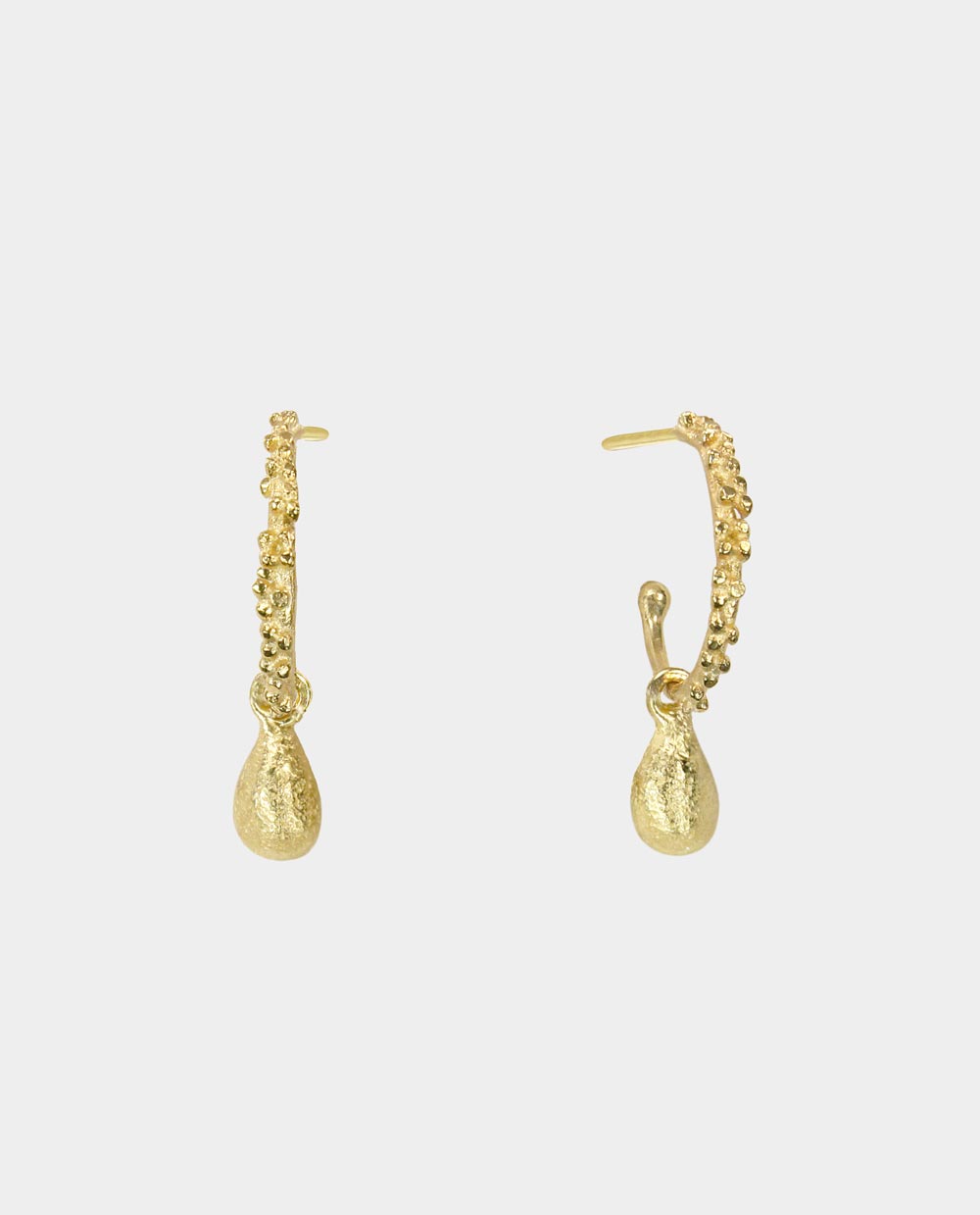 Alkonost - Små Kreoler med Dråbe og Fine Knopper