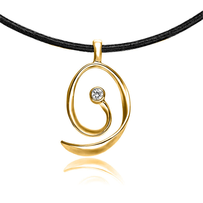 Forgyldt Sølv Vedhæng med Zirkonia - Elegant Smykke