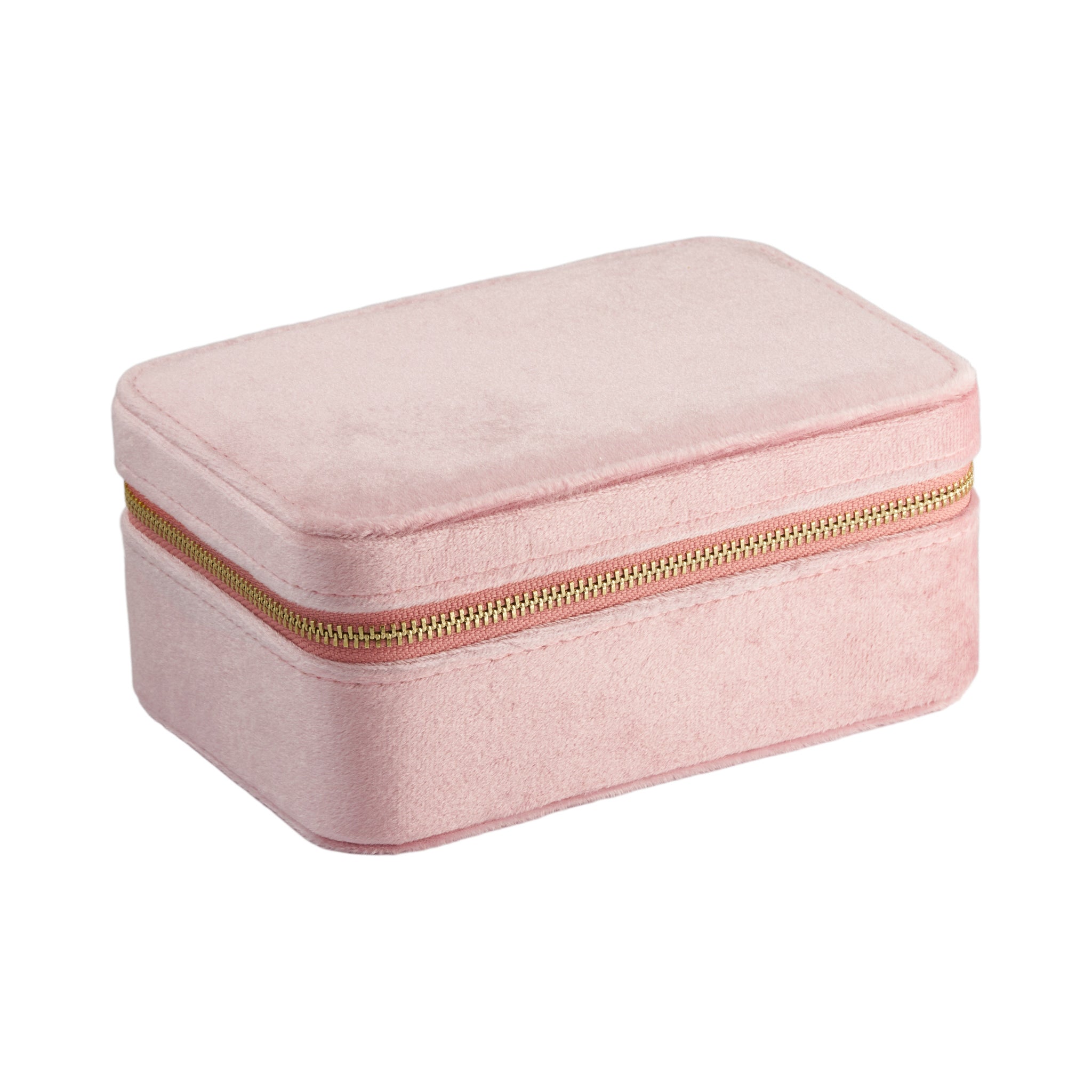 Annebrauner Pink Velour Smykkeskrin