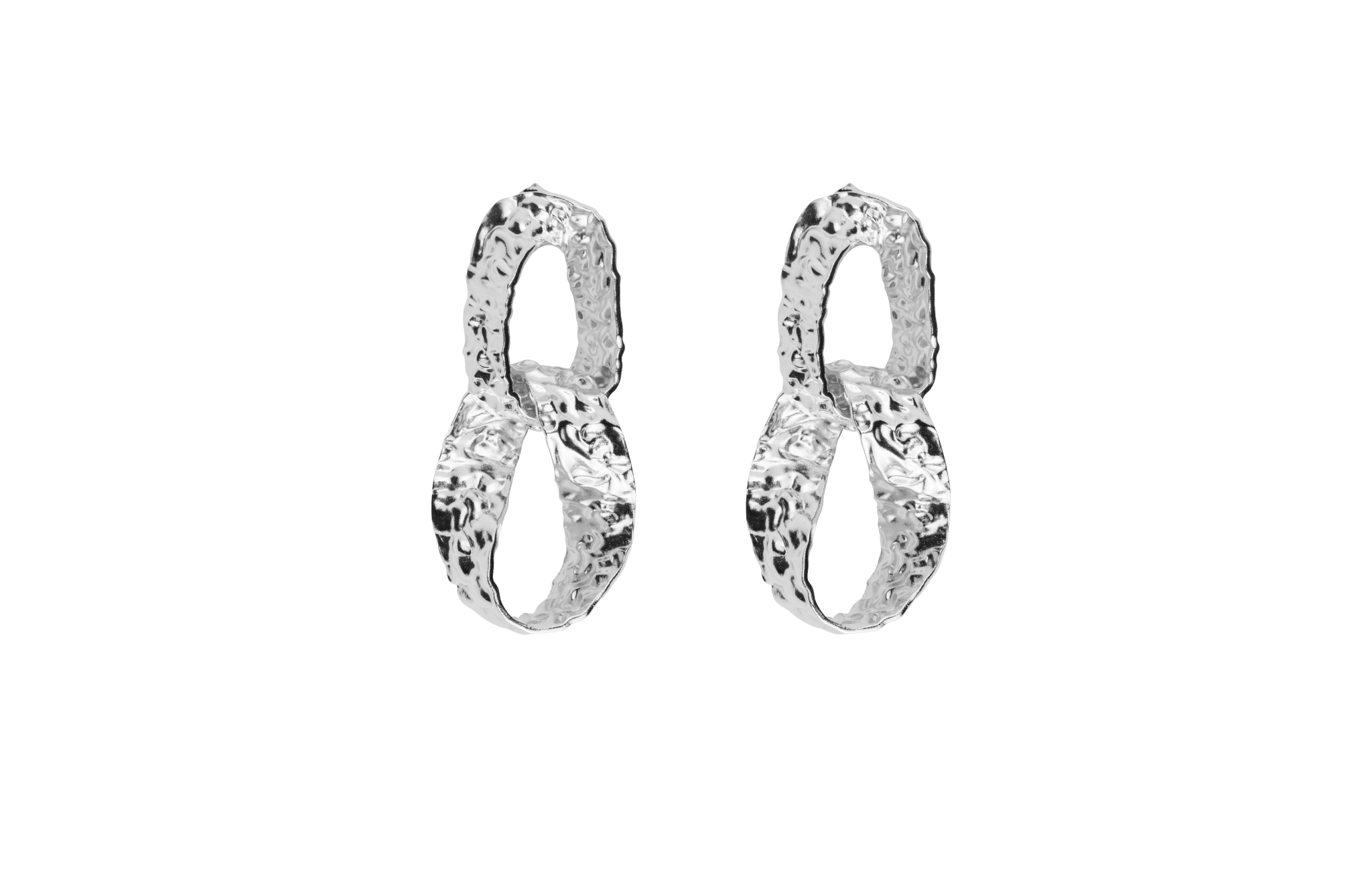 Ix Crunchy Double Hoops Silver
