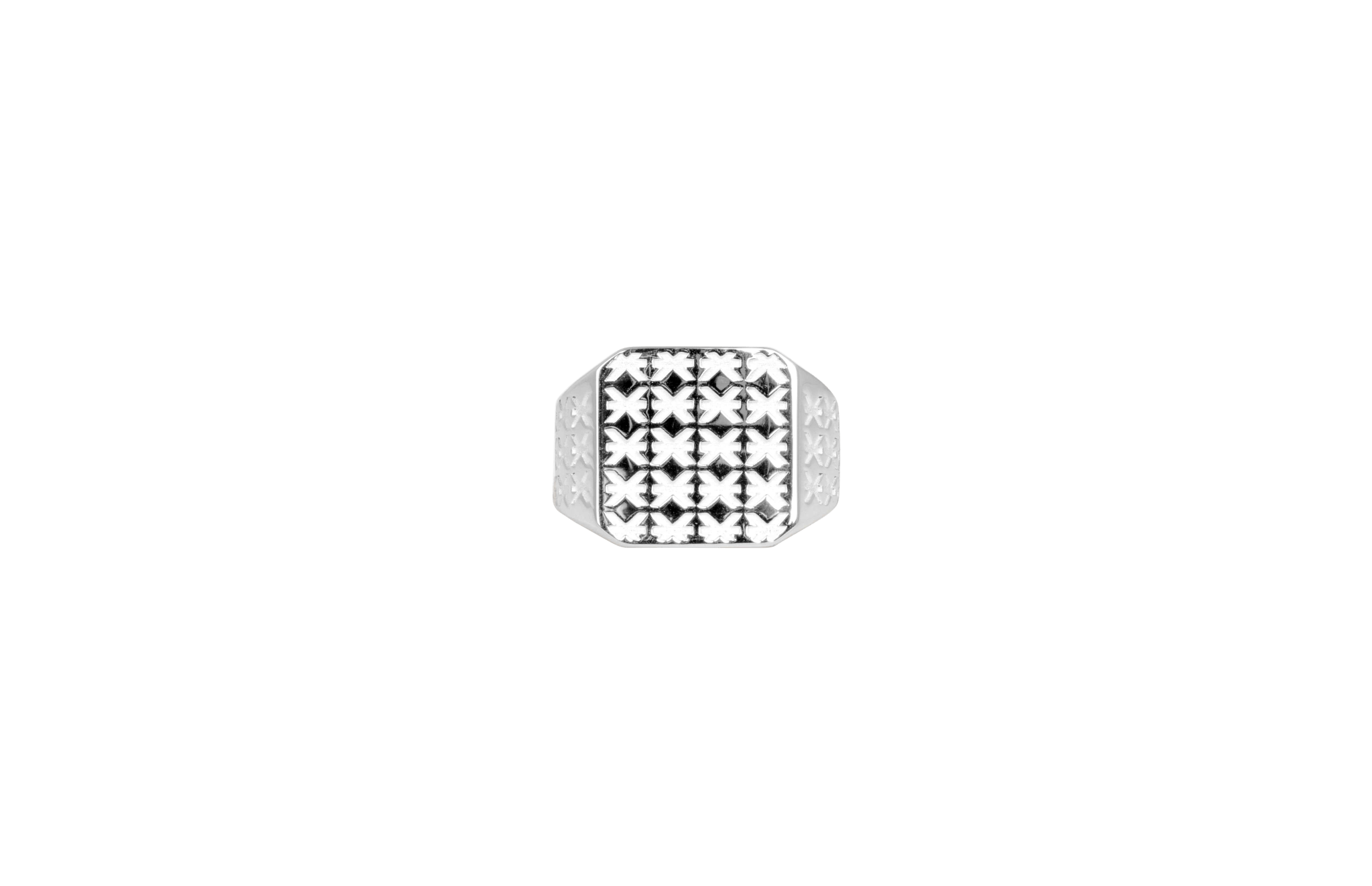 Ix Octagon Logo Signet Ring Silver