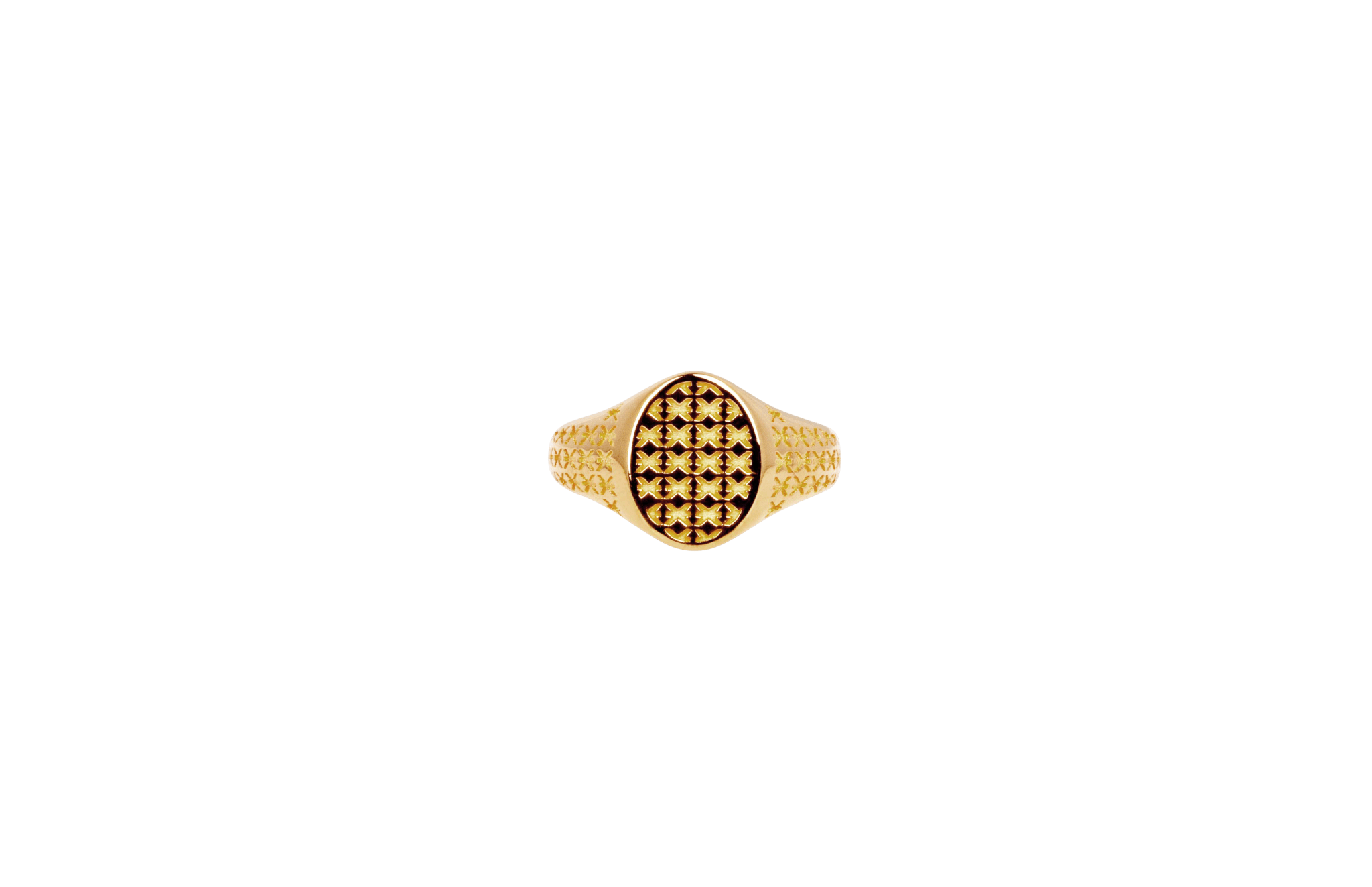Ix Mini Oval Logo Signet Ring