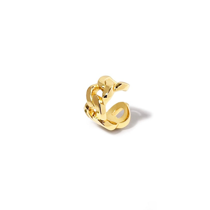 Chunky Chain Cuff Ørering - 18 Karat Forgyldt Sølv