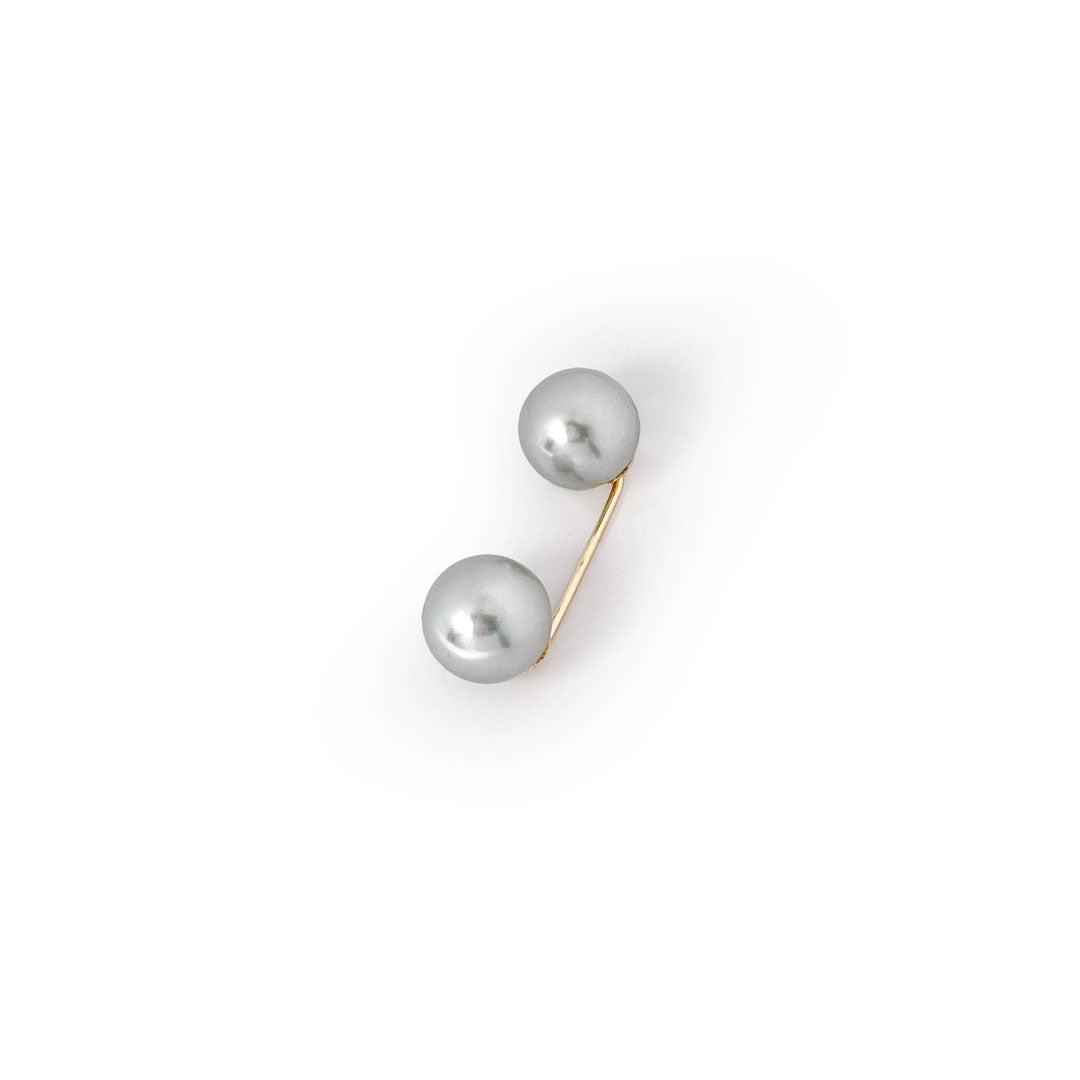 Pearlpin Grey - Tøjnål Til Bukser Kjoler Mm - Forgyldt Med Grå Perler