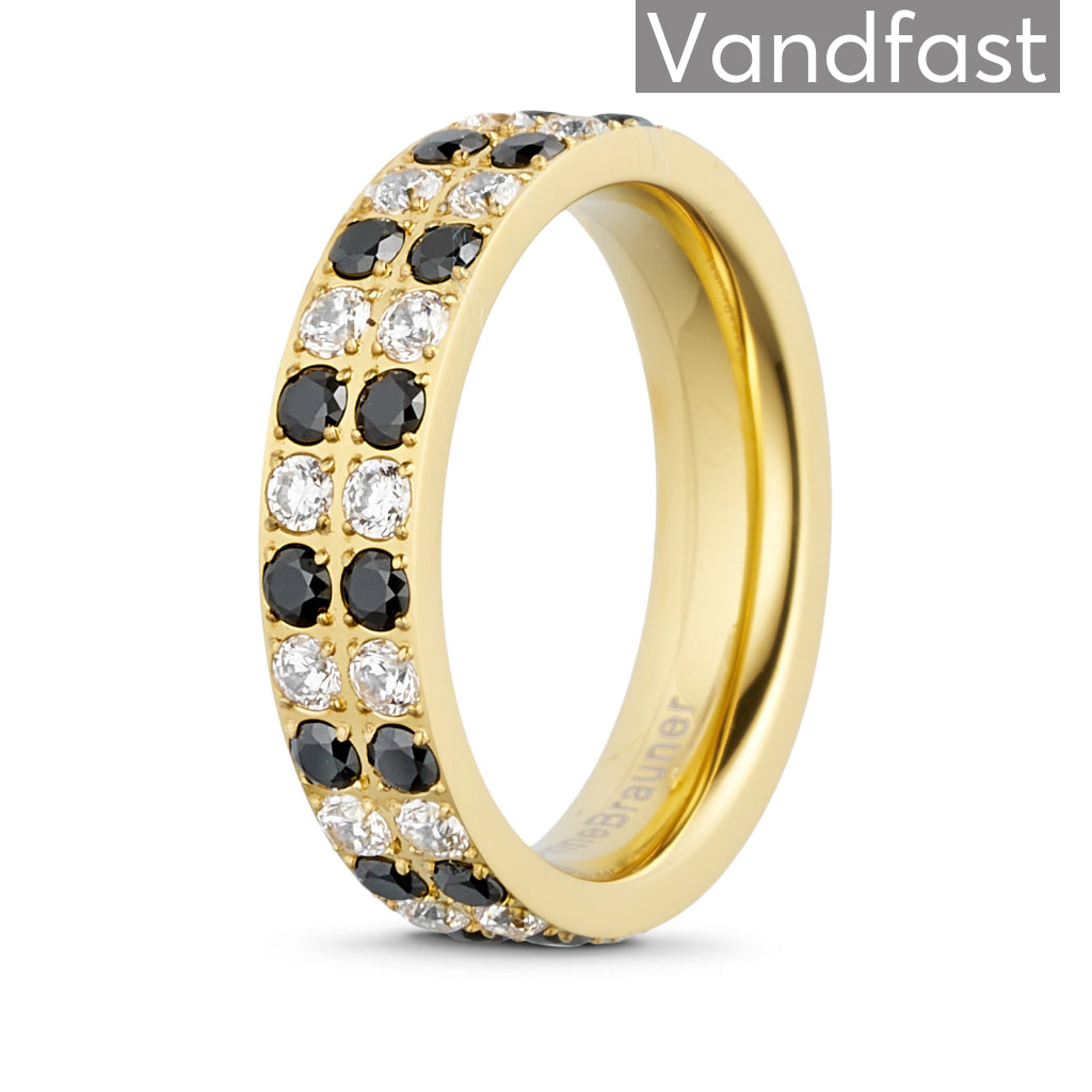 Annebrauner Alliance Ring i Sort og Hvid - 18k Guldbelagt