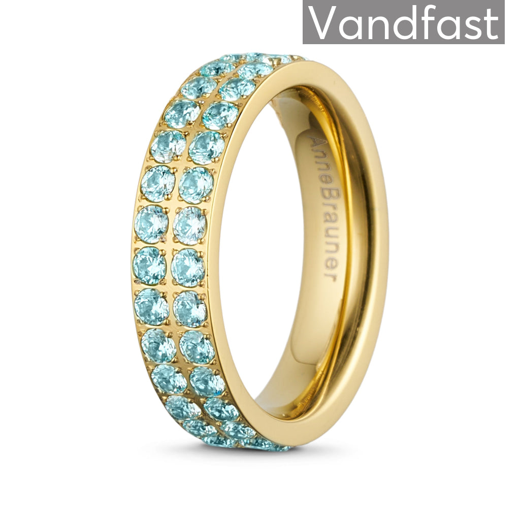 Annebrauner Alliance L-Aquamarine Ring - 18K Guldbelagt